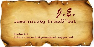 Javorniczky Erzsébet névjegykártya
